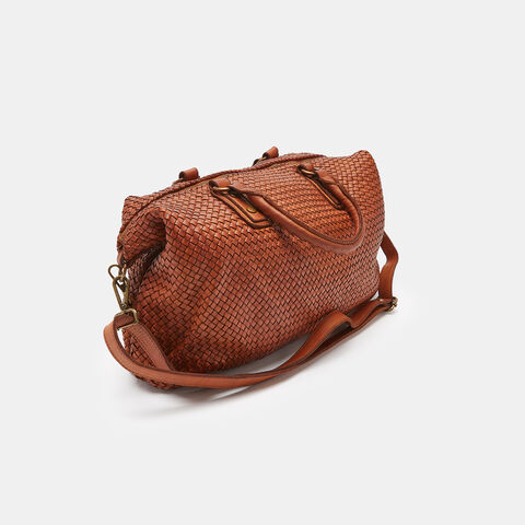 Bolso bowling de piel trenzada, Piel Bolso bowling de piel trenzada, Piel